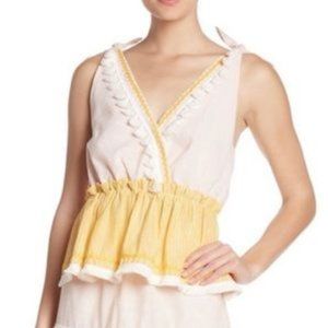 🍀English Factory Yellow Tassle Tank Top